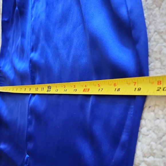 Forever 21 Royal Blue Maxi Slip Sheath Dress Cami Straps High Slit Sz L NWT - Picture 12 of 16